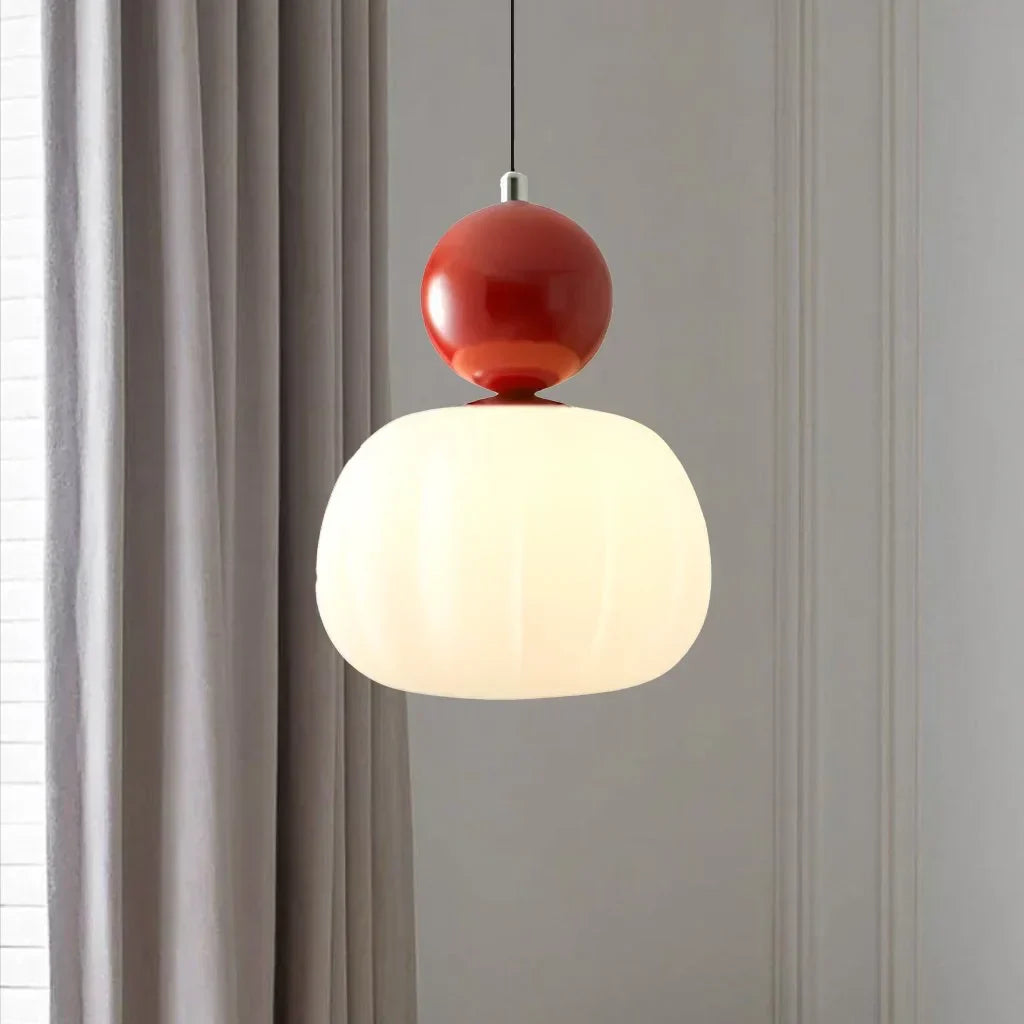 Stylish Glass Hanging Light Featuring Golden Accents