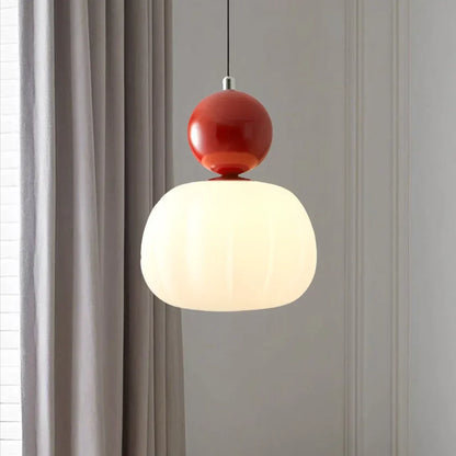 Stylish Glass Hanging Light Featuring Golden Accents