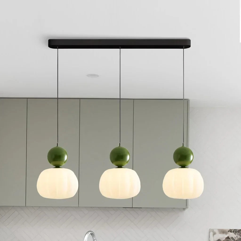Stylish Glass Hanging Light Featuring Golden Accents