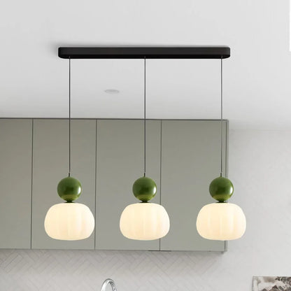 Stylish Glass Hanging Light Featuring Golden Accents