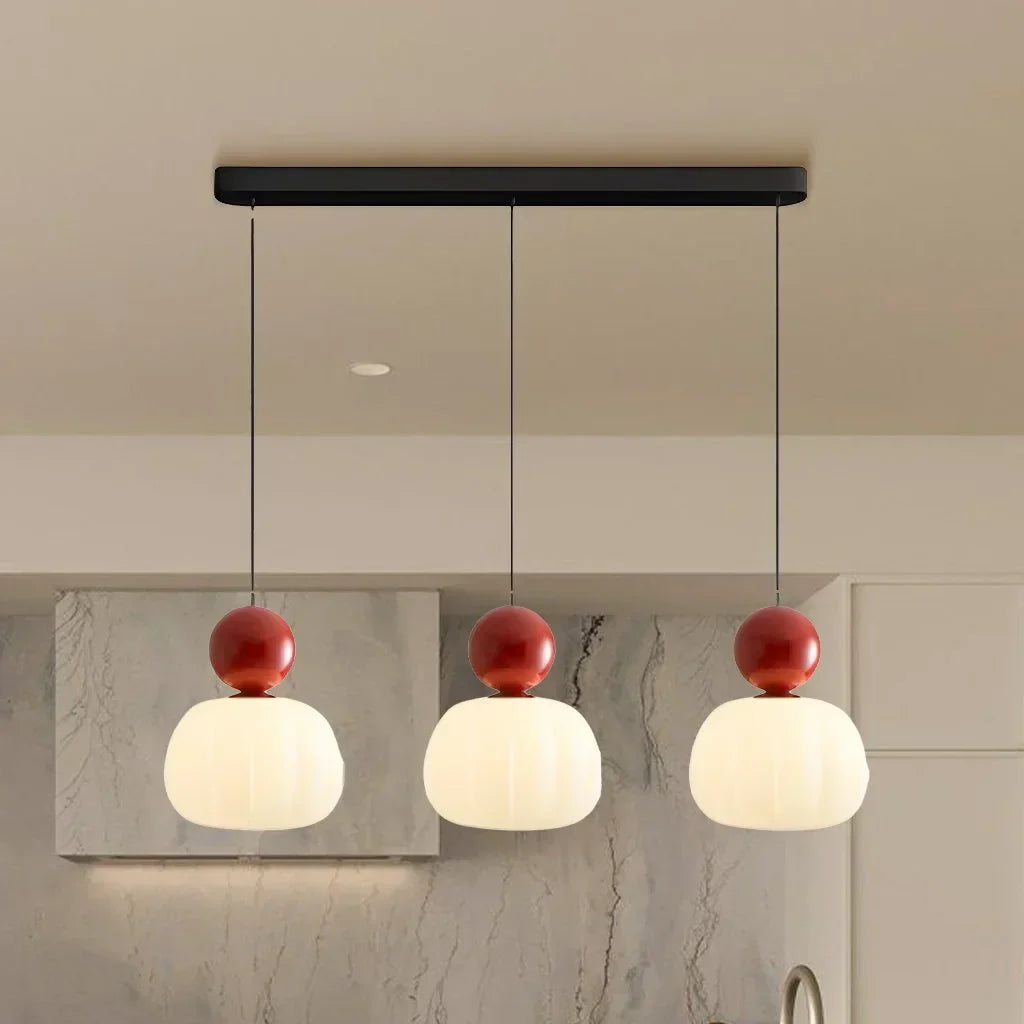 Stylish Glass Hanging Light Featuring Golden Accents