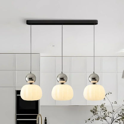 Stylish Glass Hanging Light Featuring Golden Accents