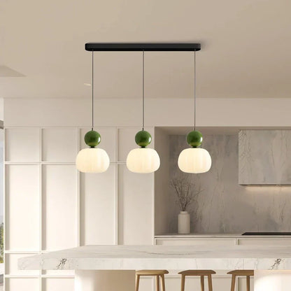 Stylish Glass Hanging Light Featuring Golden Accents