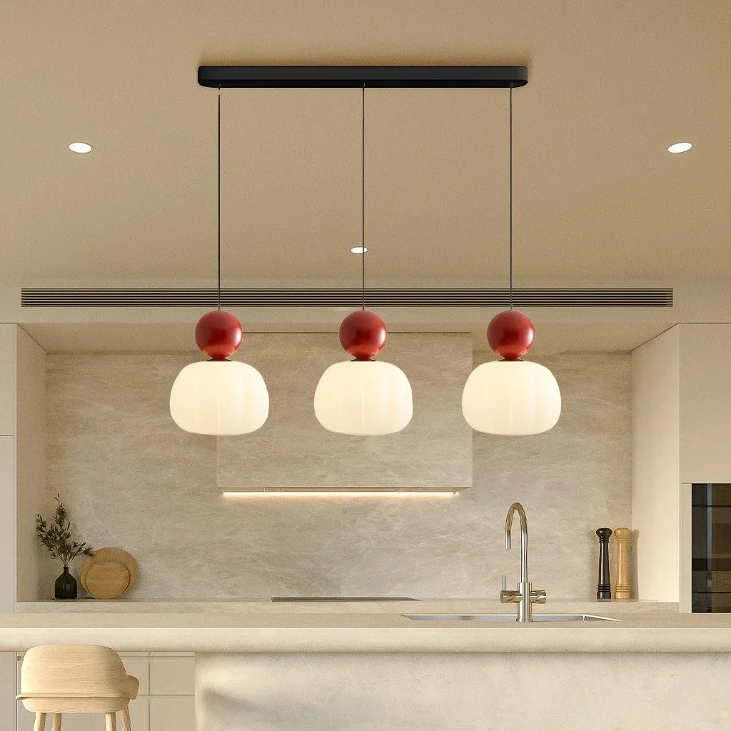 Stylish Glass Hanging Light Featuring Golden Accents