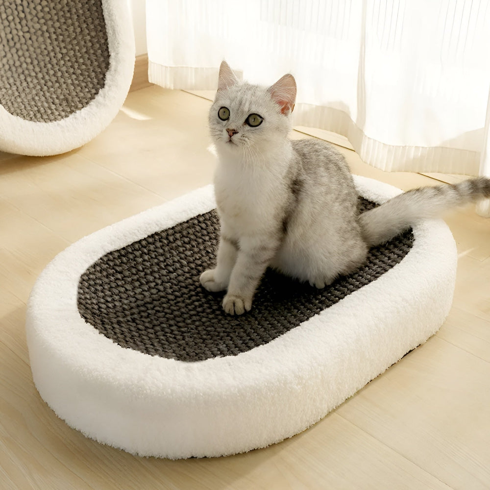 Plush 2-in-1 Cat Furniture – Luxury Bed with Scratching Surface