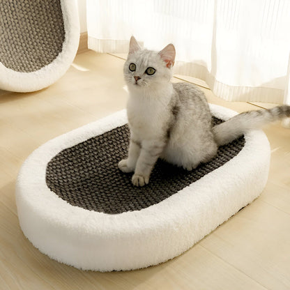 Plush 2-in-1 Cat Furniture – Luxury Bed with Scratching Surface