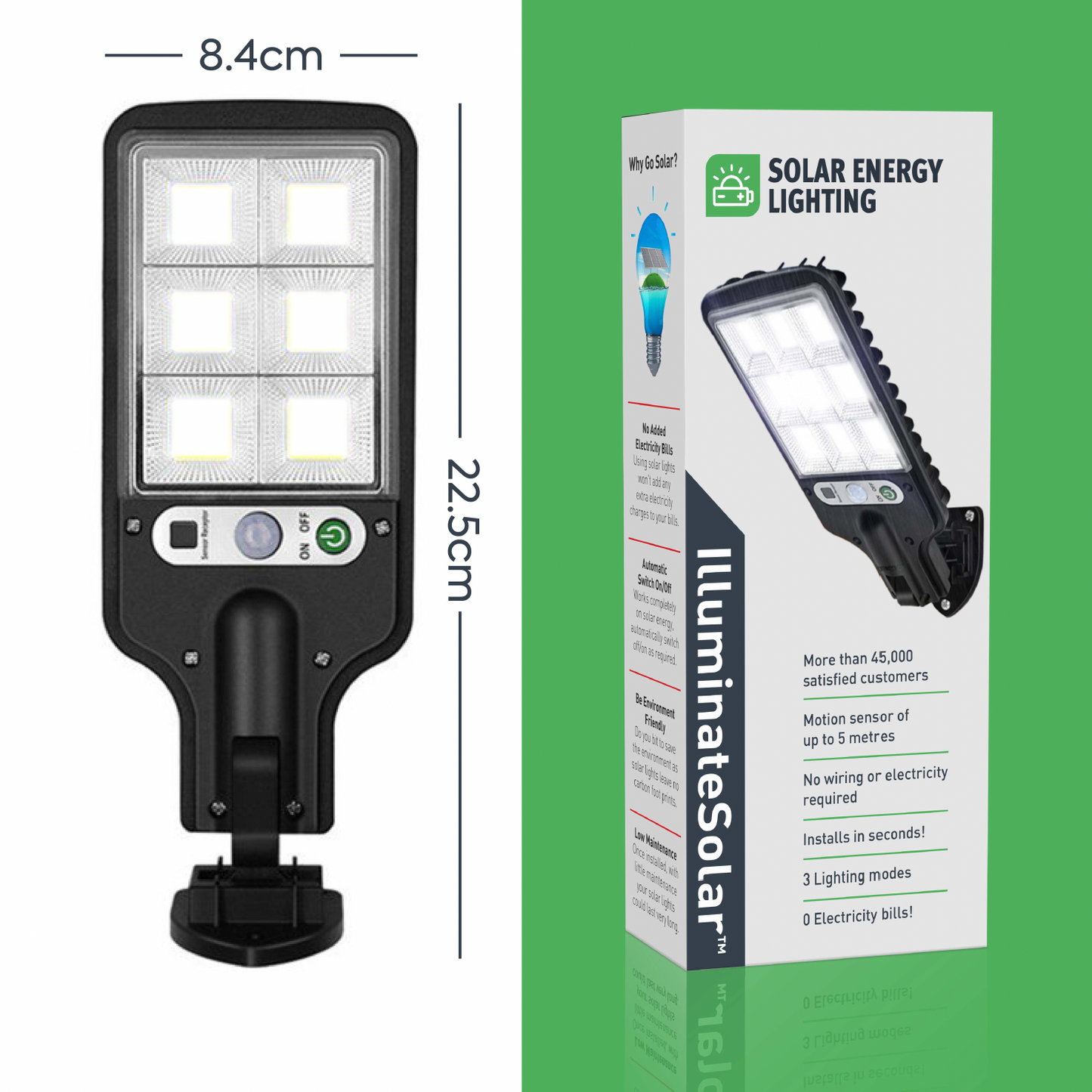 Motion Sensor Night Light with Solar Power