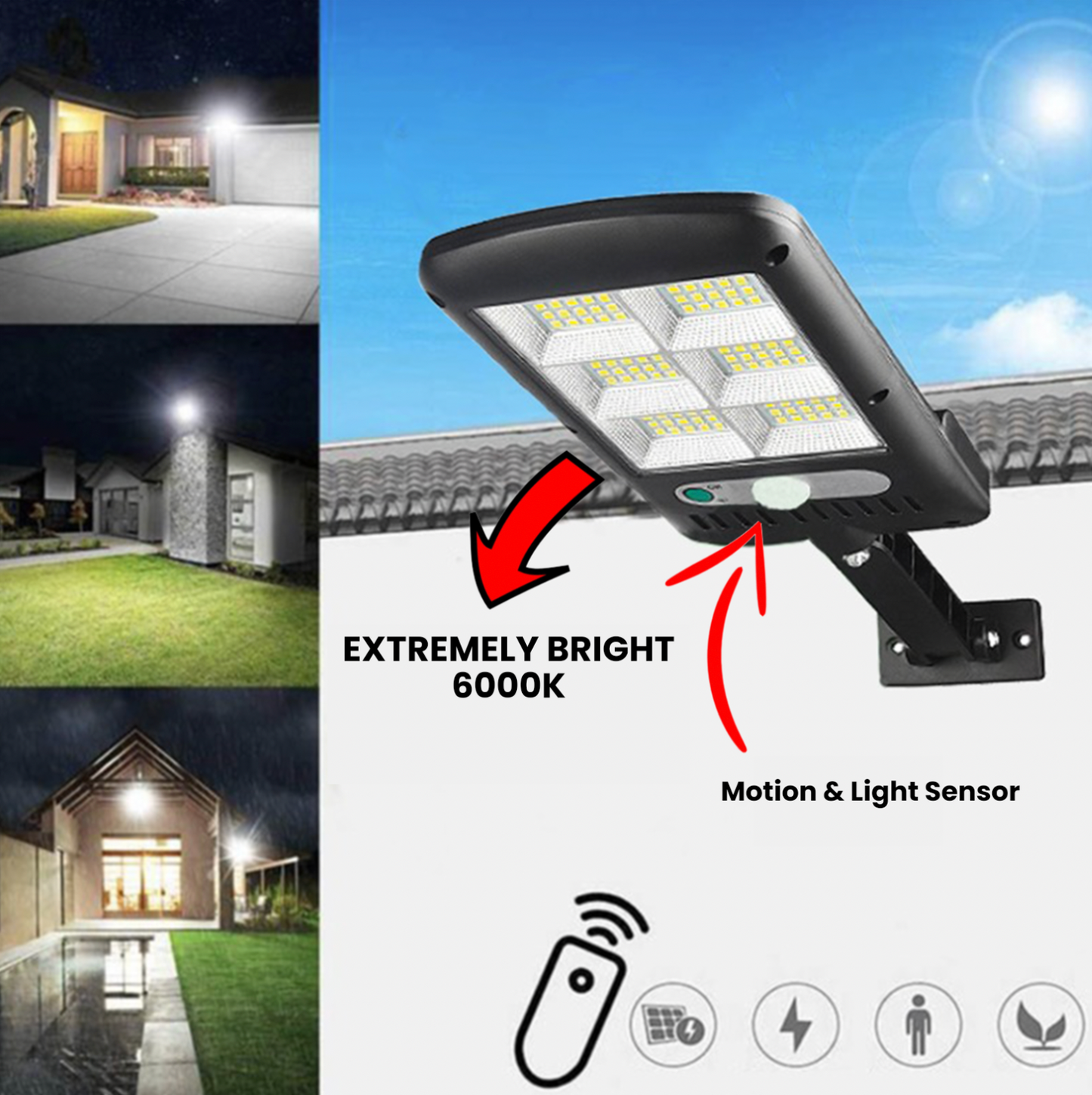 Motion Sensor Night Light with Solar Power