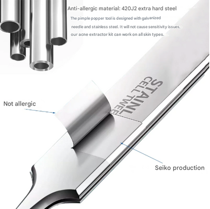 Stainless Steel Precision Tweezers with Ultra-fine Tip for Pore Care