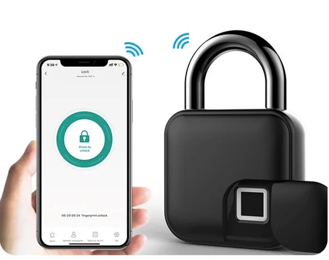 Slim Fingerprint Padlock – Keyless Security with USB Charging