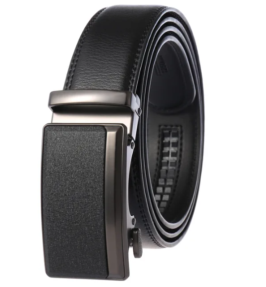 Elegant Luxury Men's Leather Belt with Automatic Buckle