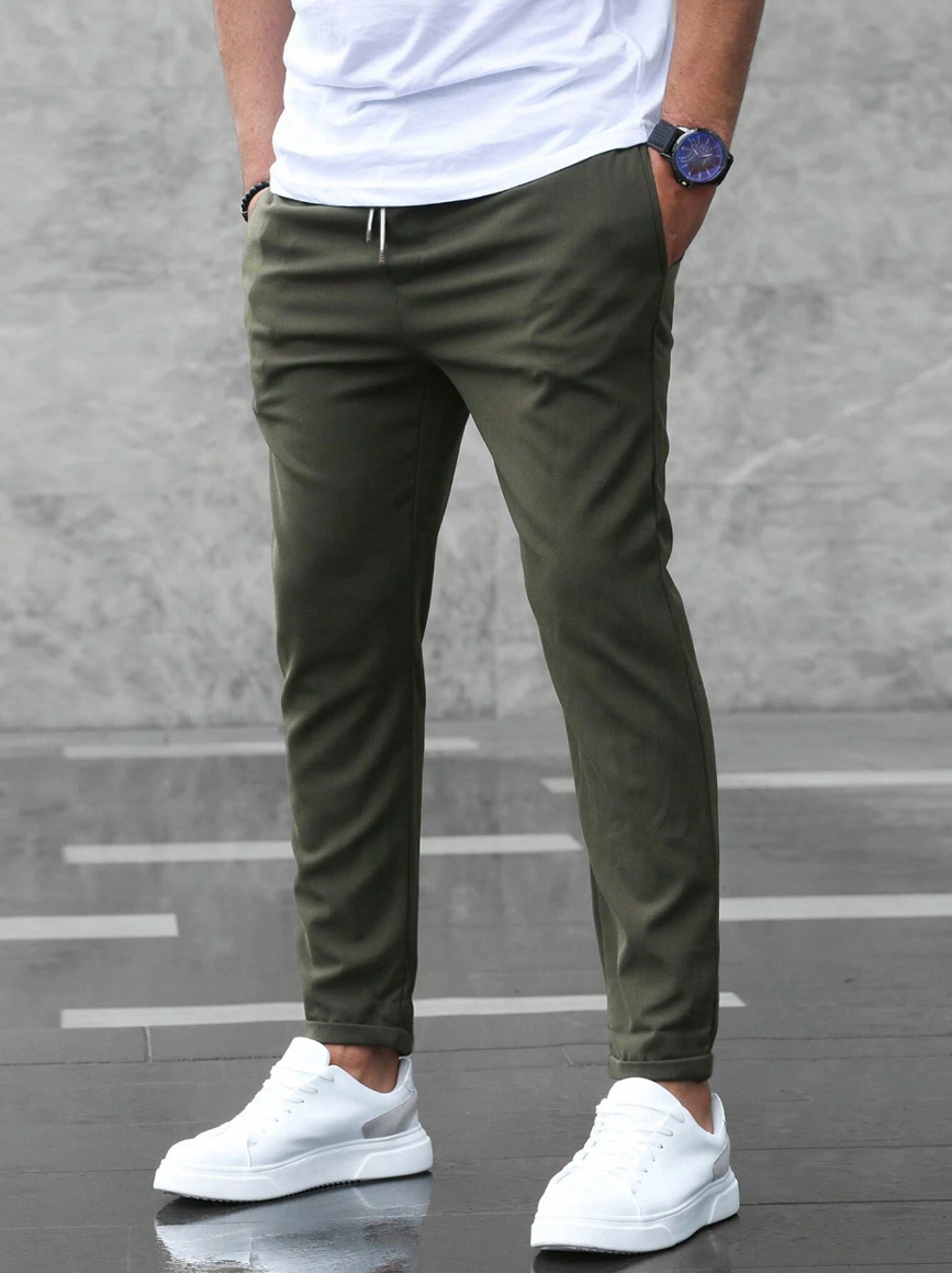 Elegant Fabric Trousers with Modern Fit