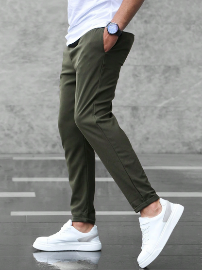 Elegant Fabric Trousers with Modern Fit