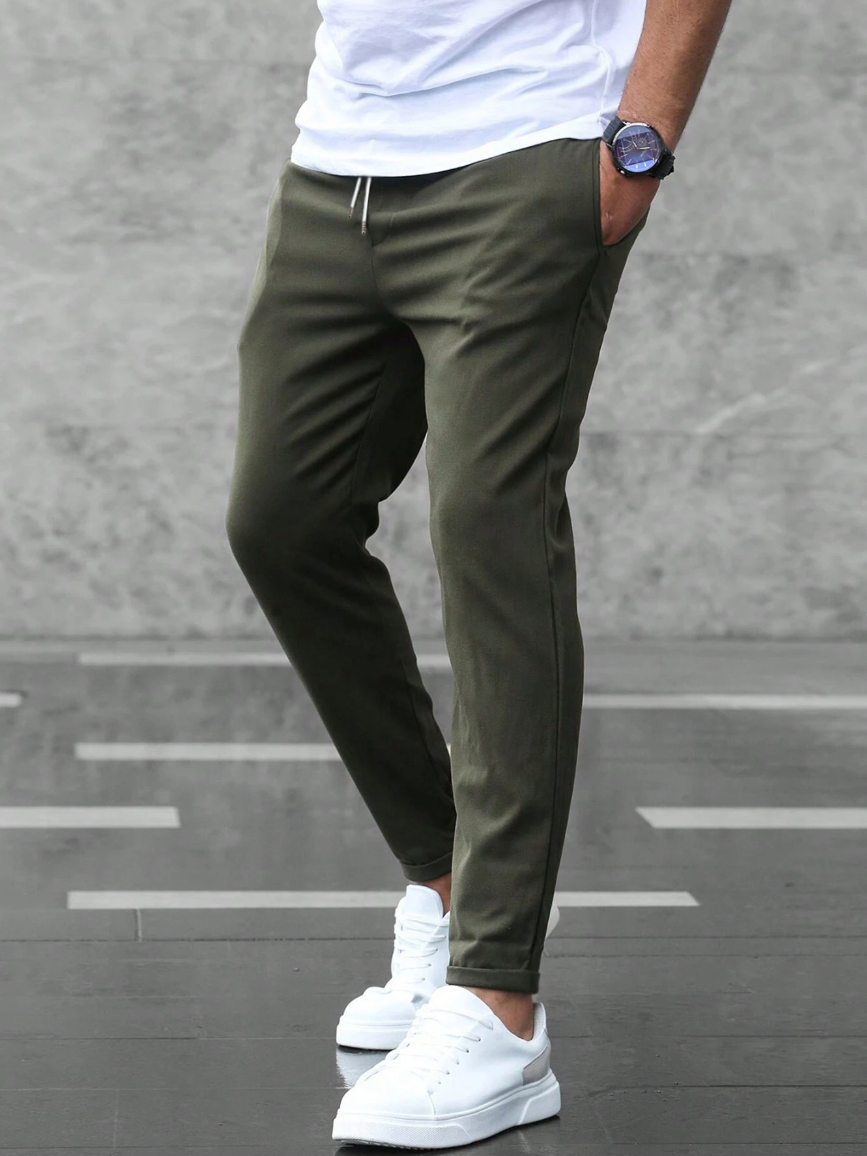 Elegant Fabric Trousers with Modern Fit