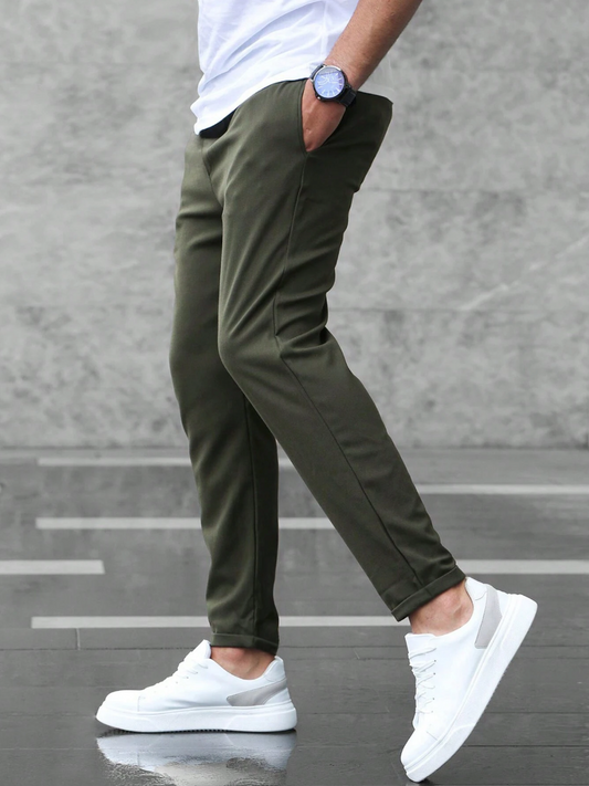 Elegant Fabric Trousers with Modern Fit