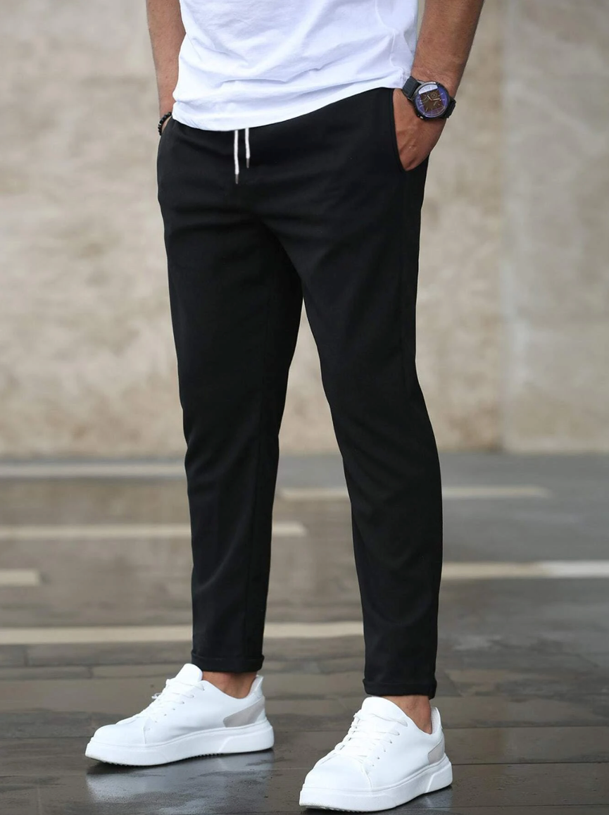 Elegant Fabric Trousers with Modern Fit