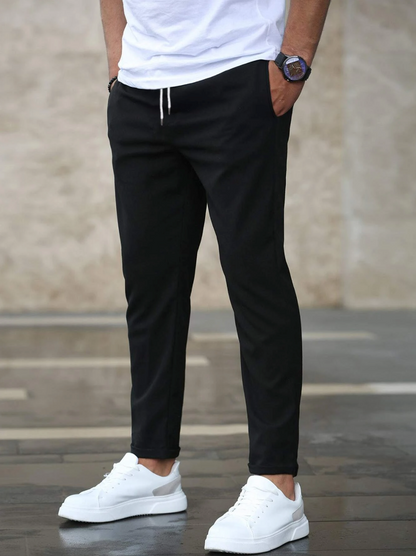 Elegant Fabric Trousers with Modern Fit