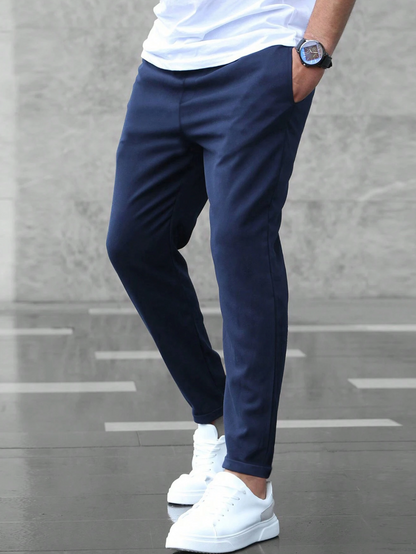Elegant Fabric Trousers with Modern Fit