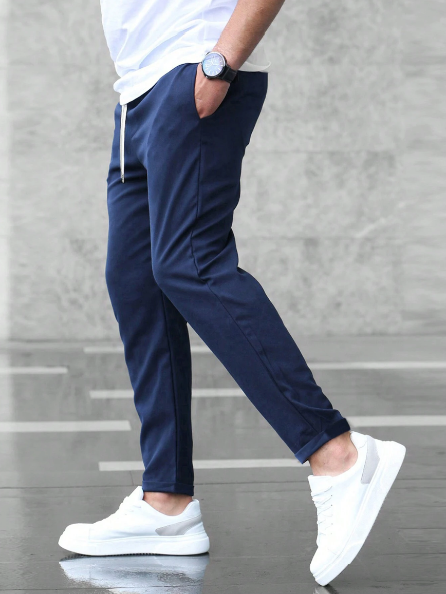 Elegant Fabric Trousers with Modern Fit