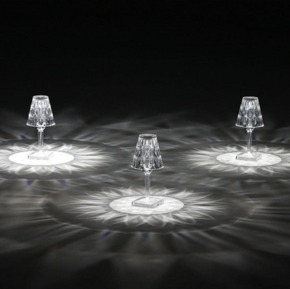 Acrylic Glass Table Lamp with Crystal Design