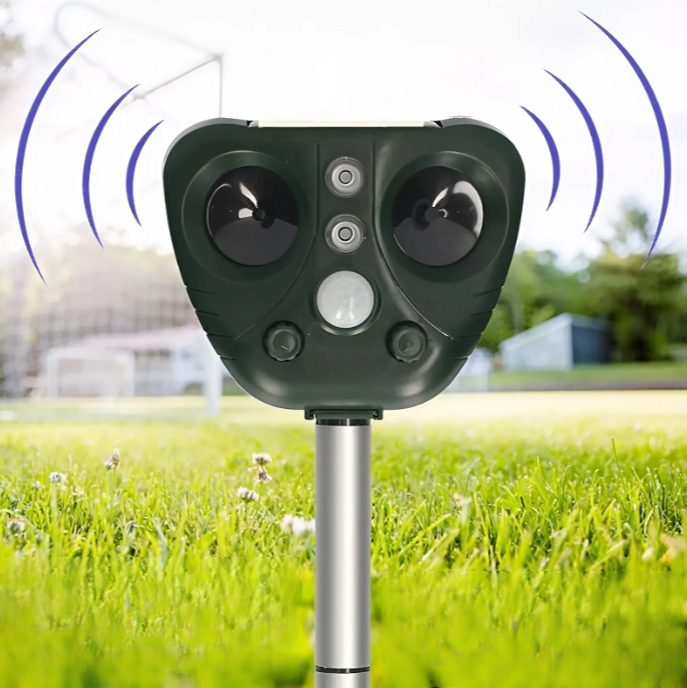 Solar-Powered Ultrasonic Bird Deterrent Device