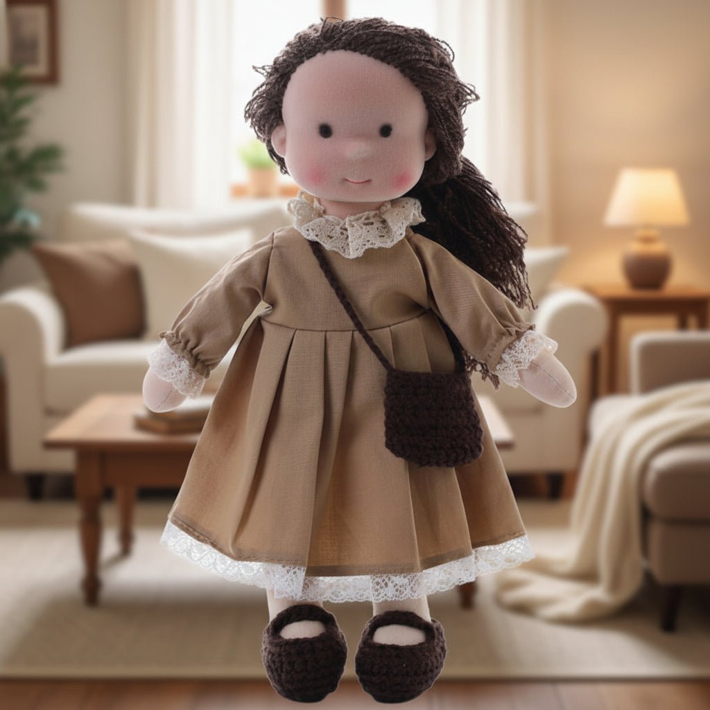 Handmade Waldorf Doll Made of Cotton for Creative Play