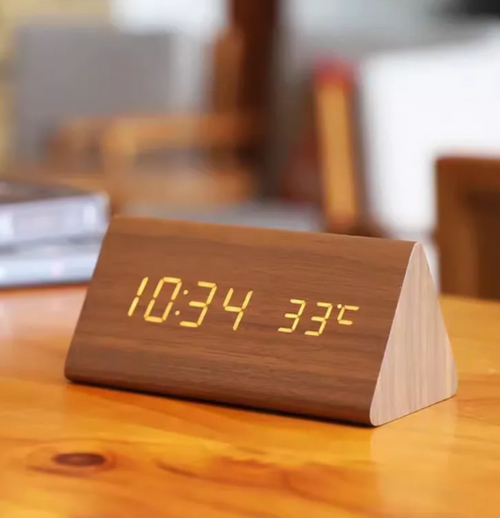 Voice-Activated Wooden LED Clock