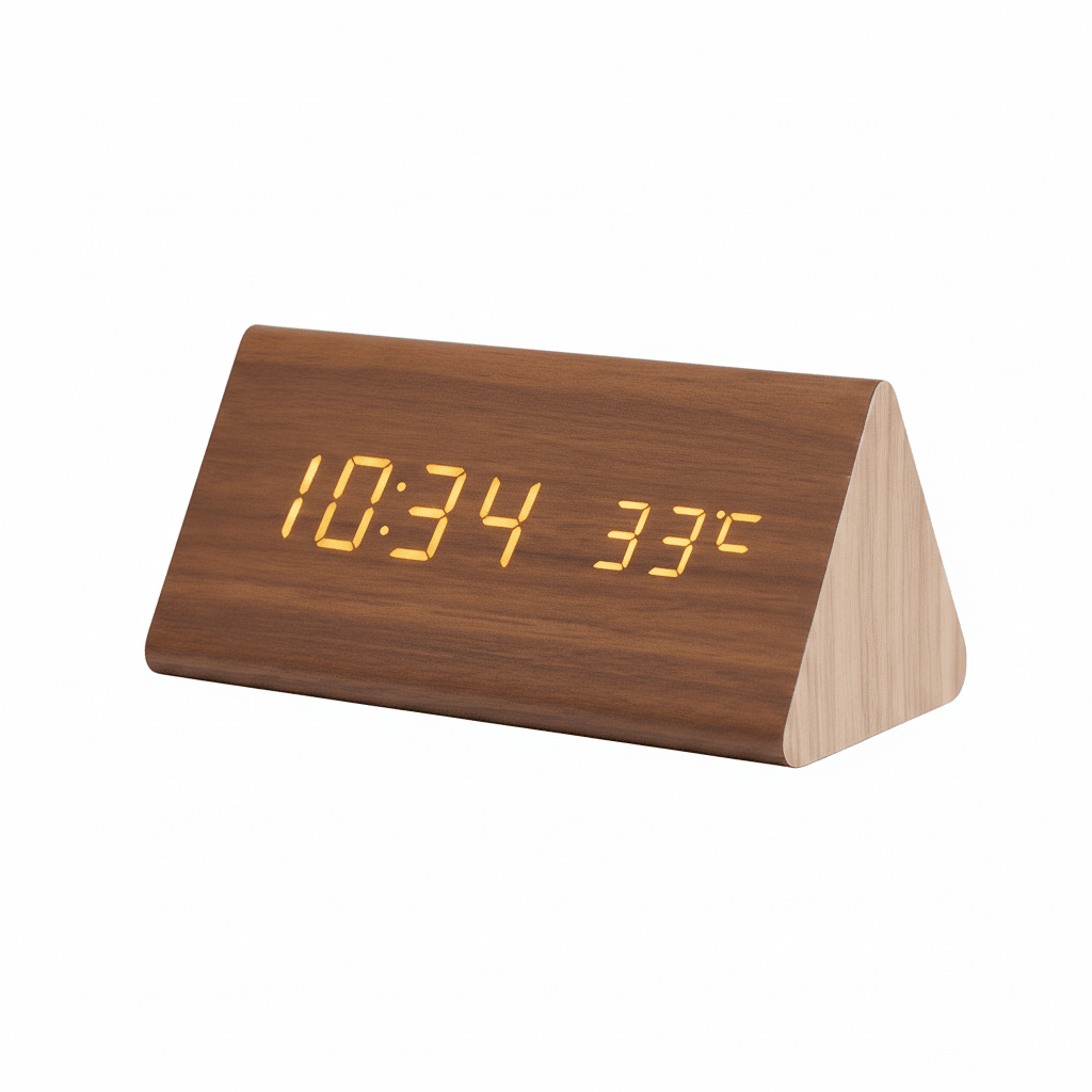 Wooden Clock with Voice Activation Feature