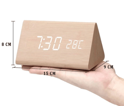 Wooden Clock with Voice Activation Feature