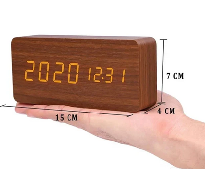 Voice-Activated Wooden LED Clock