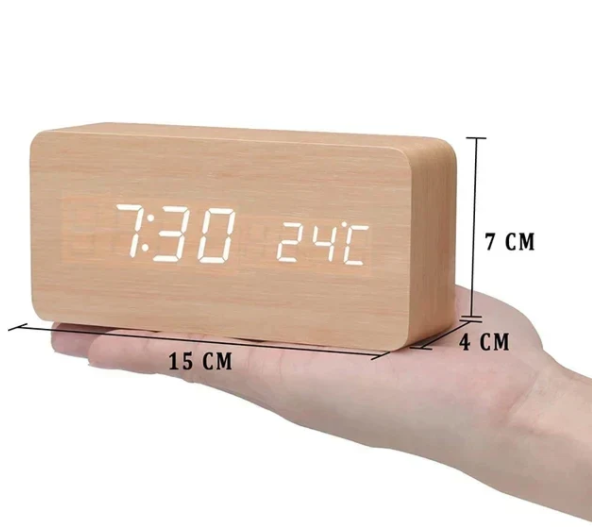Voice-Activated Wooden LED Clock