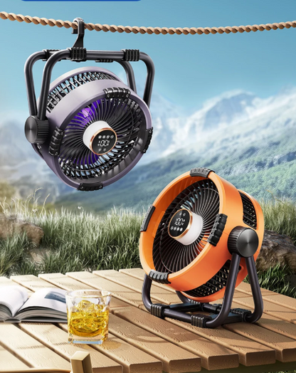 3-in-1 Outdoor Camping Fan with LED Light & Power Bank - 20,000mAh, Hook & Remote