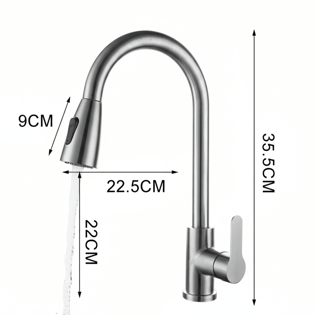 Pull-Down Kitchen Tap for Easy Daily Cleaning