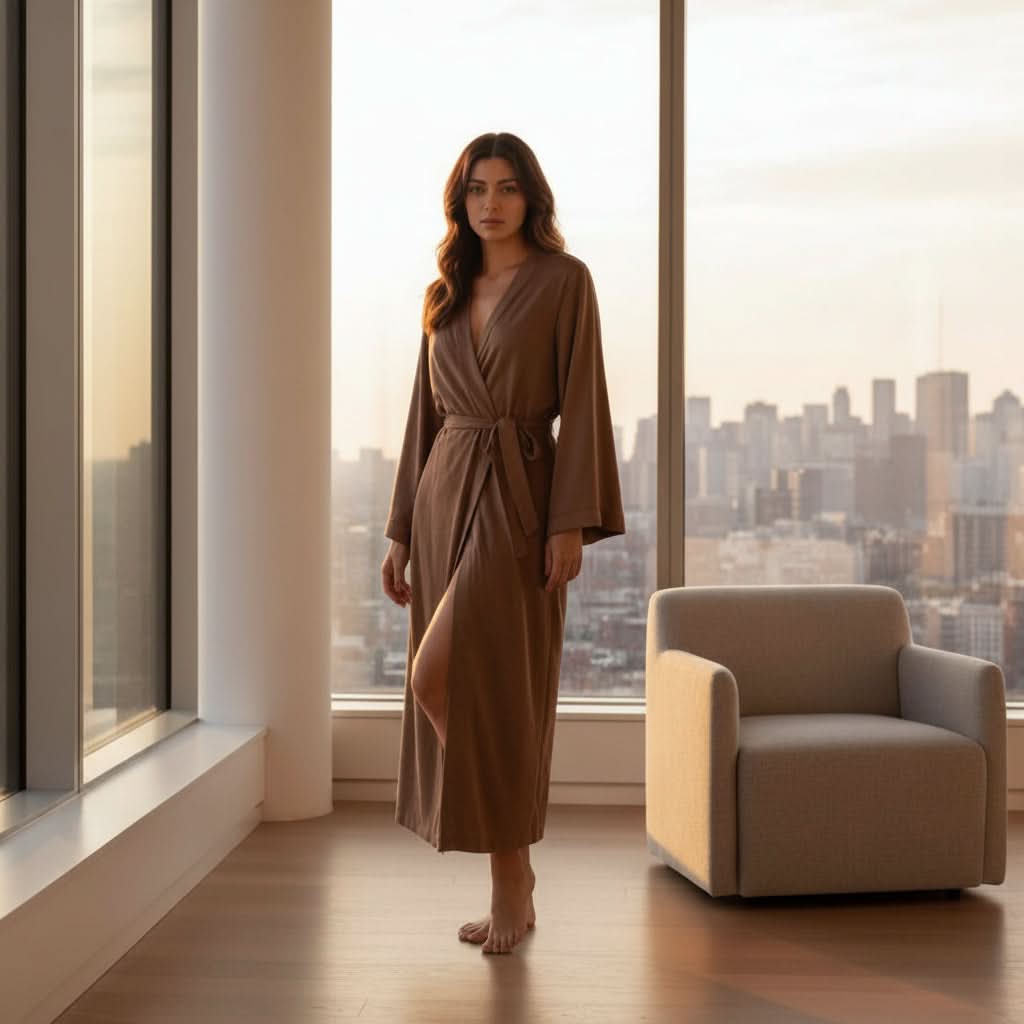 Lightweight Waffle Bathrobe for Comfortable Home and Spa Relaxation