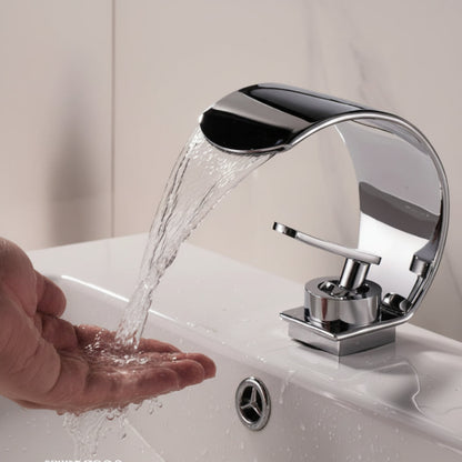 Mirror Basin Faucet with Waterfall Stream Design