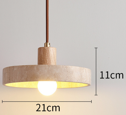 Modern Kitchen Pendant Light with Travertine Stone Appearance