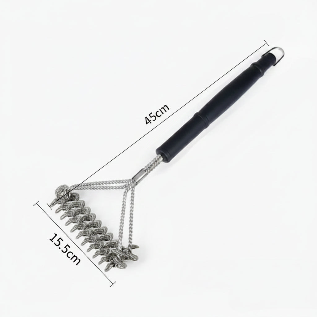 Bristle-Free Grill Cleaning Brush with Wide Scraper for Safety