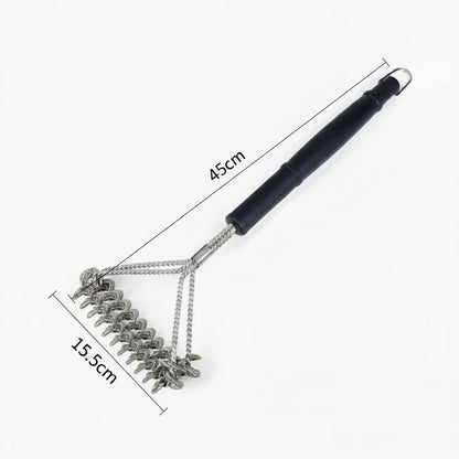 Bristle-Free Grill Cleaning Brush with Wide Scraper for Safety