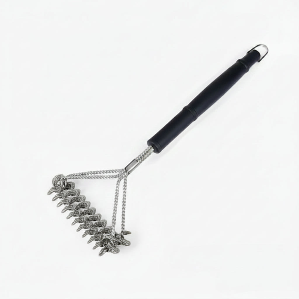 Bristle-Free Grill Cleaning Brush with Wide Scraper for Safety