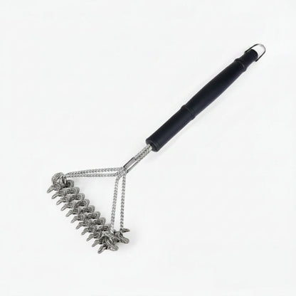 Bristle-Free Grill Cleaning Brush with Wide Scraper for Safety