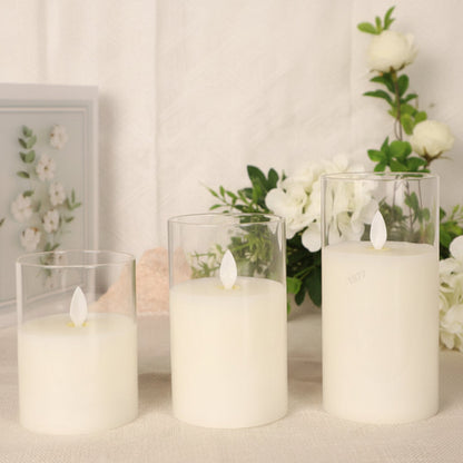 Ivory LED Pillar Candle Set – Safe and Ambient Home Lighting