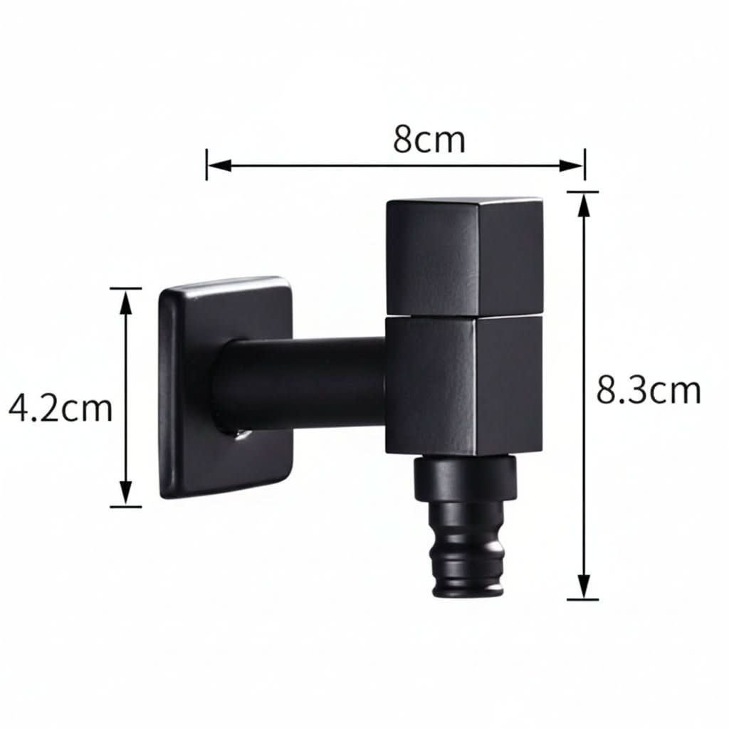 Matte Black Wall-Mounted Faucet for Kitchen, Bathroom, and Outdoor Spaces