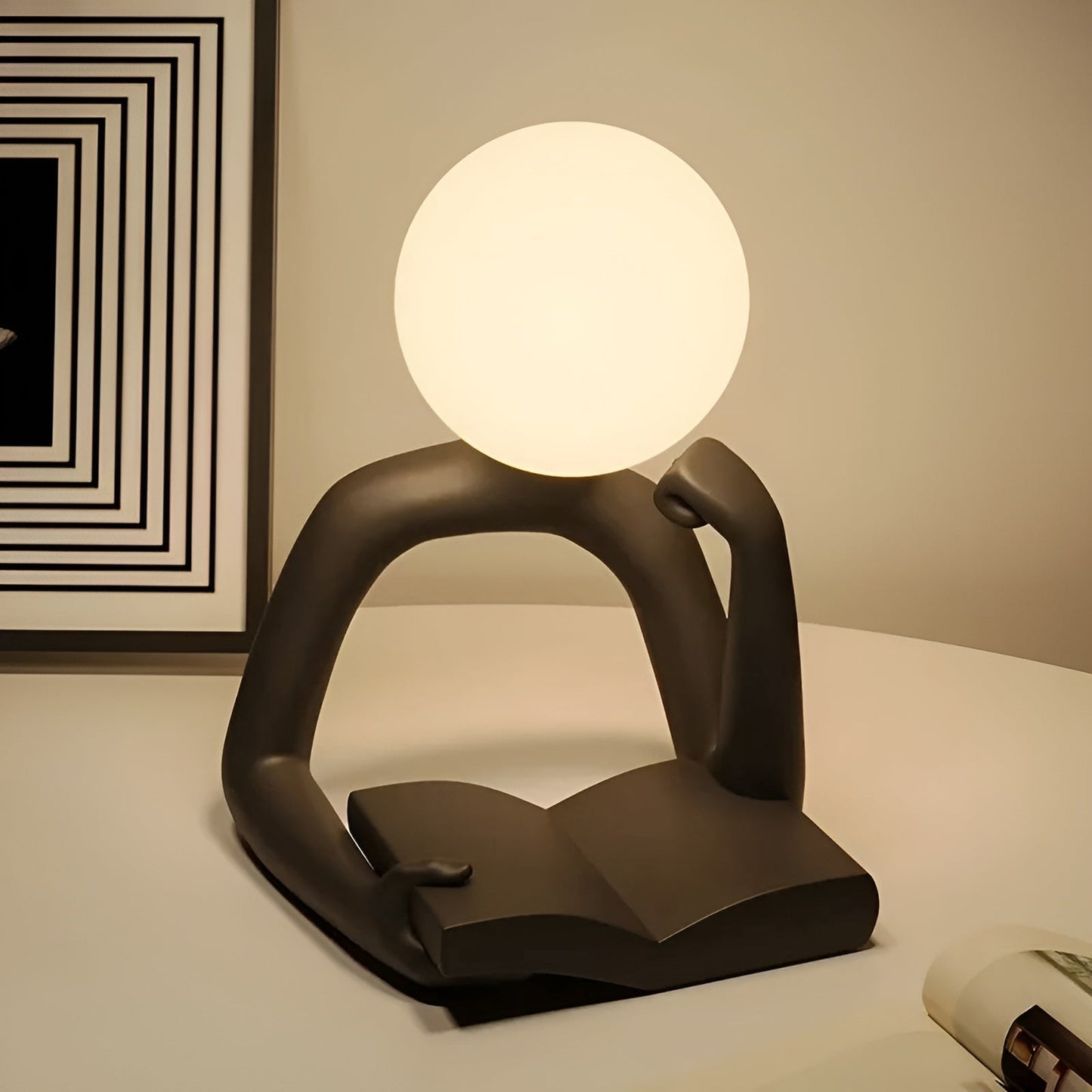 Abstract Design Table Lamp - Contemporary Aura Sculpt Lighting