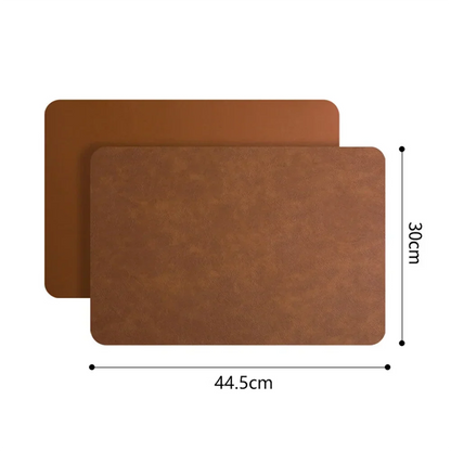 Waterproof Faux Leather Dining Table Mats – Heat Resistant Double-Sided