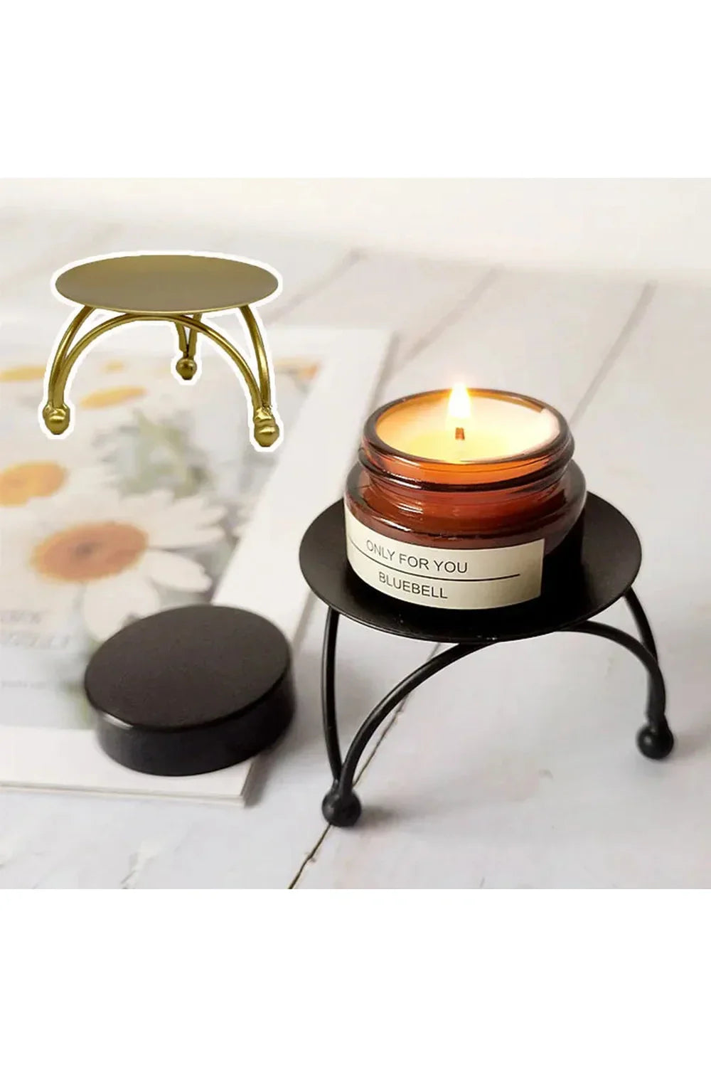 Elegant Metal Column Plate Stand for Display