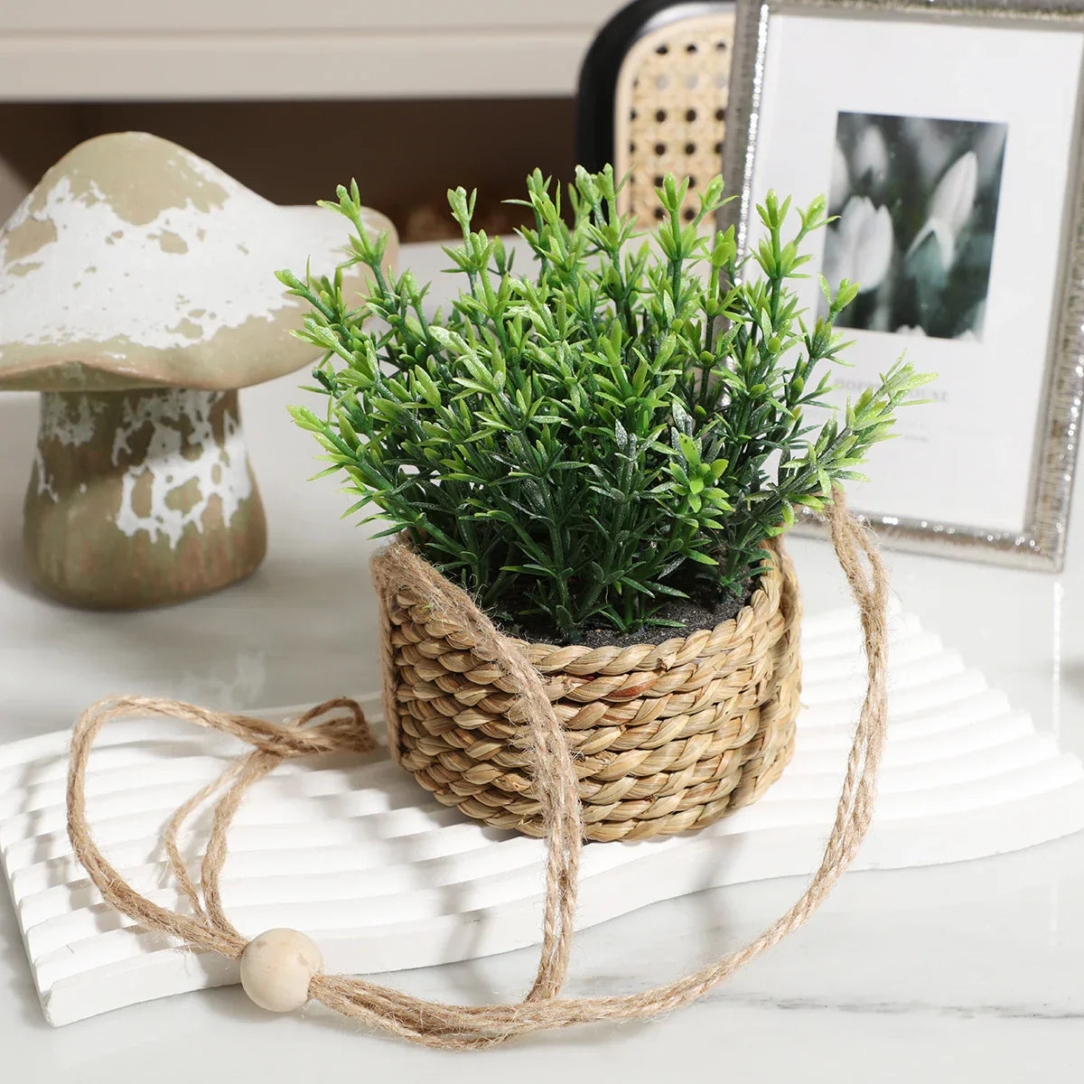 Artificial Eucalyptus and Rosemary Plant | 40 cm | Potted | Realistic Indoor PE Plastic Decoration | Low Maintenance