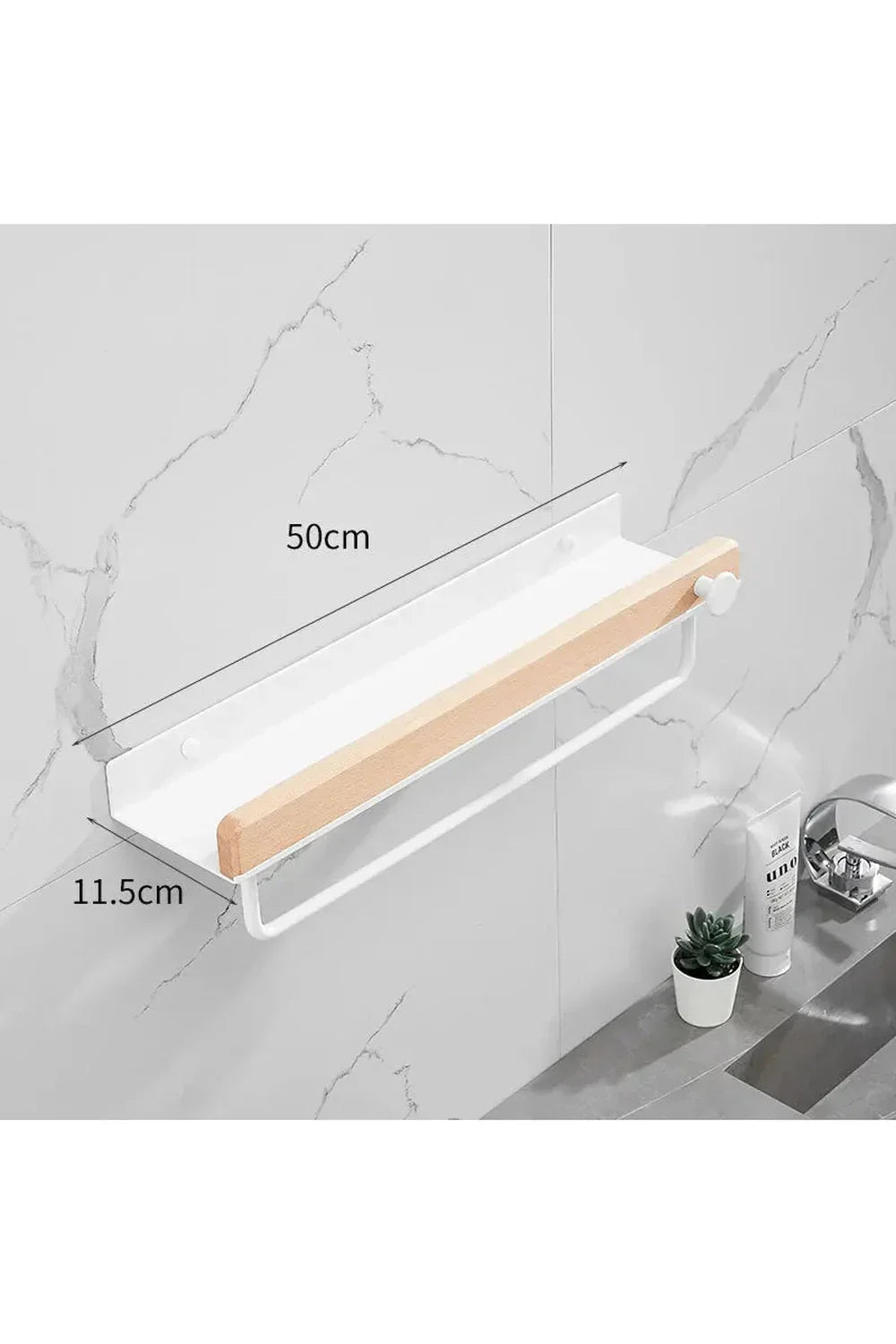 Wooden Wall Shelf with Accent Design