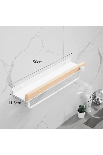 Wooden Wall Shelf with Accent Design