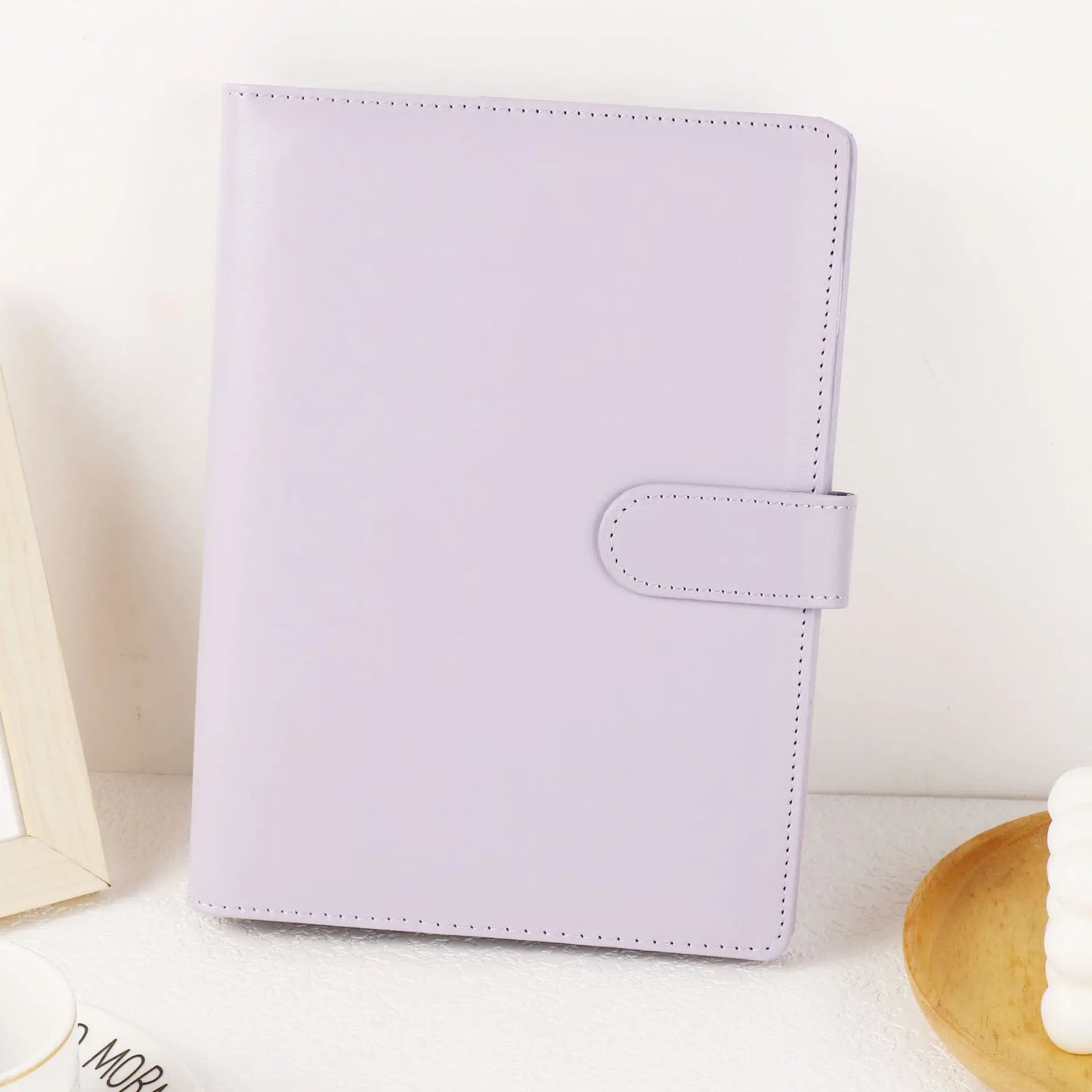 Multi-Functional A5 Faux Leather Binder with Replaceable Pages and Snap Closure