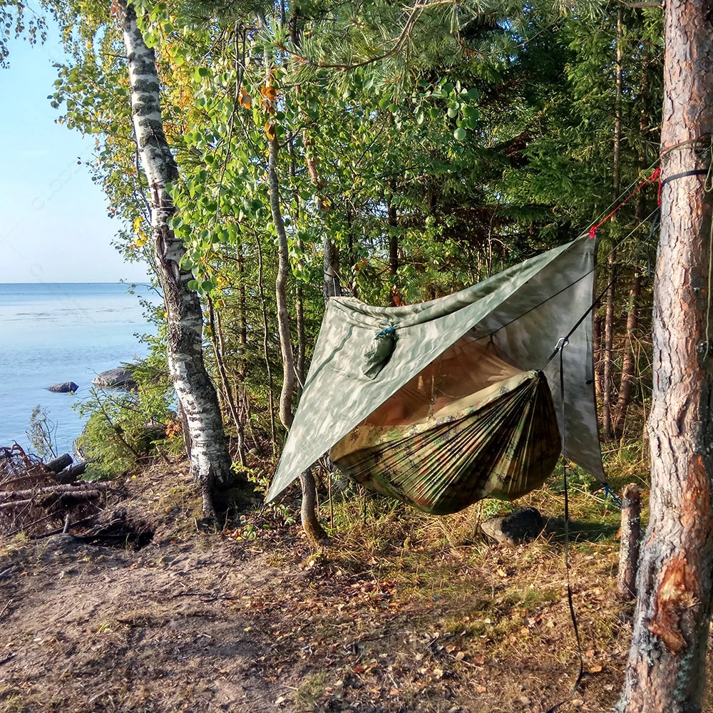 Lightweight Hammock with Mosquito Net & Tarp - Weather-Resistant for Camping & Hiking